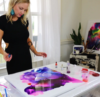 Jenna Webbart – Alcohol Ink on Canvas Course